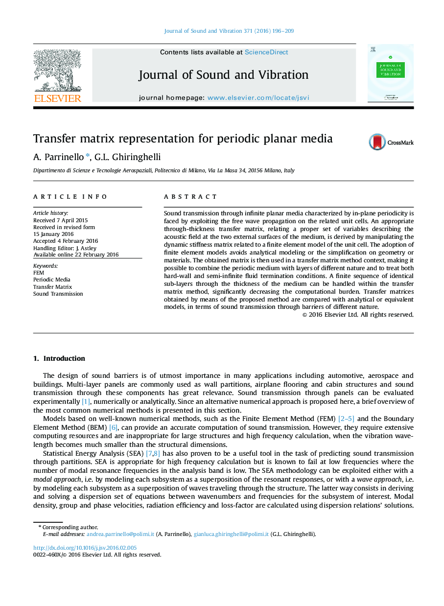 Transfer matrix representation for periodic planar media