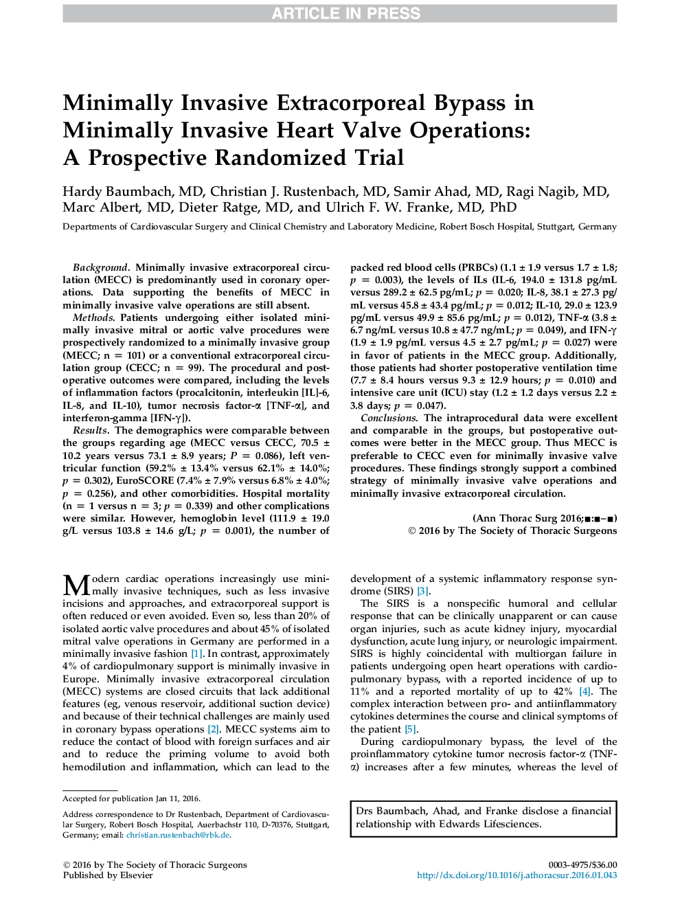 حداقل عملیات انتحاری انفجاری انتروکورپال در عملیات دریچه قلب حداقل حمله: یک آزمایش تصادفی چشمگیر 