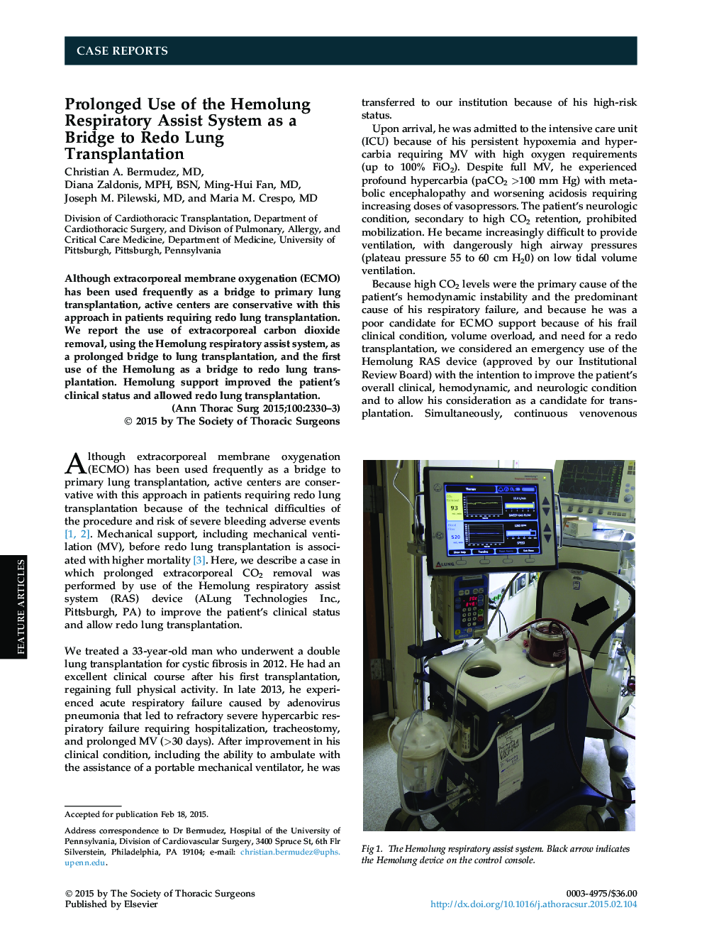 Prolonged Use of the Hemolung Respiratory Assist System as a Bridge to Redo Lung Transplantation
