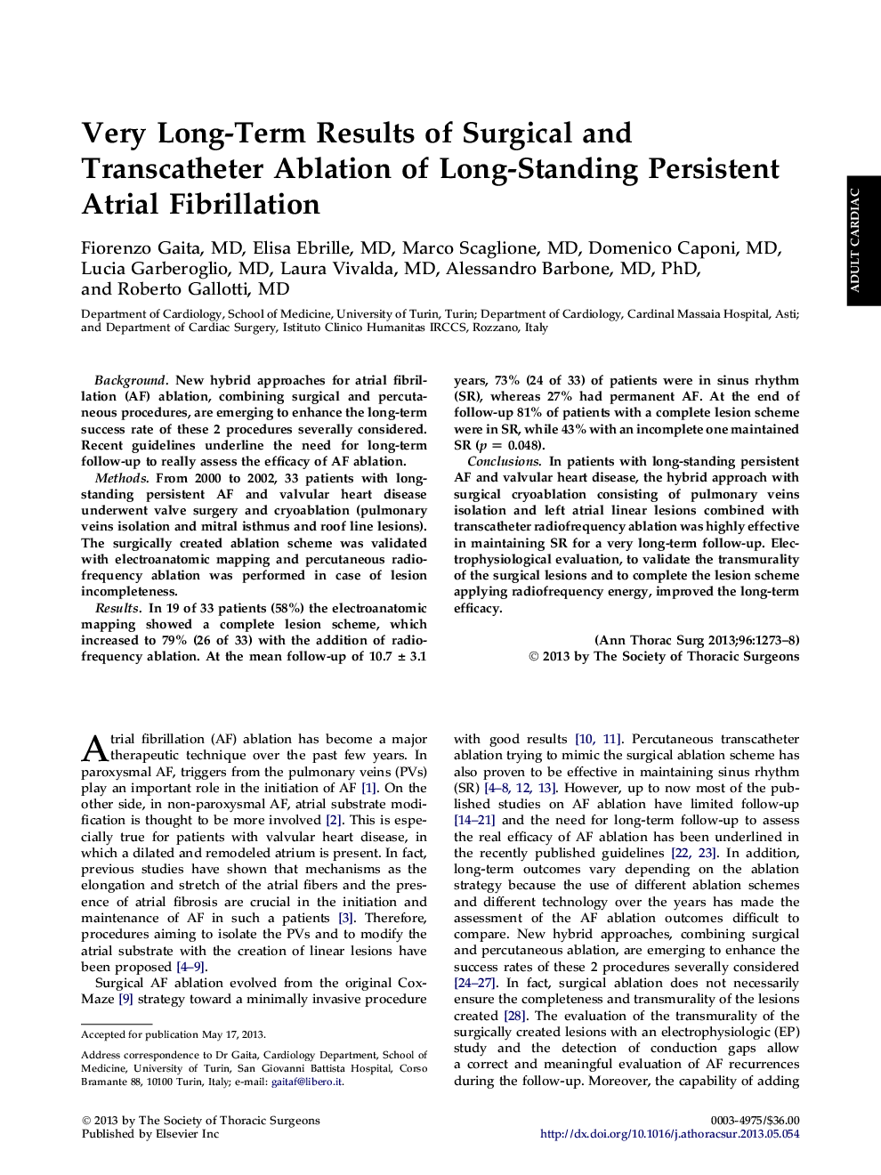 Very Long-Term Results of Surgical and Transcatheter Ablation of Long-Standing Persistent Atrial Fibrillation