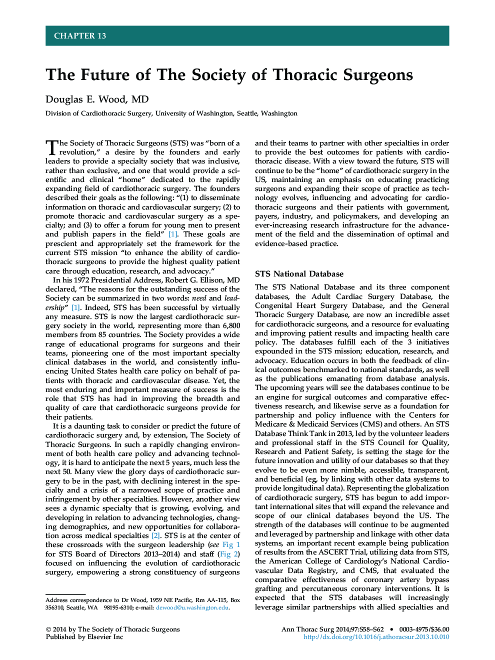 The Future of The Society of Thoracic Surgeons