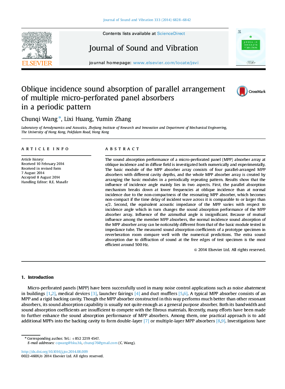 Oblique incidence sound absorption of parallel arrangement of multiple micro-perforated panel absorbers in a periodic pattern