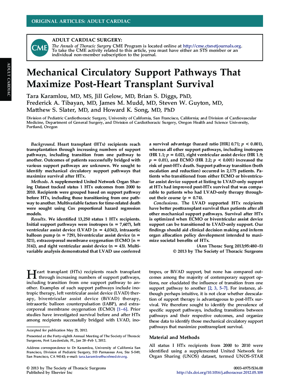 عکس صفحه اول مقاله: Mechanical Circulatory Support Pathways That Maximize Post-Heart Transplant Survival Mechanical Circulatory Support Pathways That Maximize Post-Heart Transplant Survival