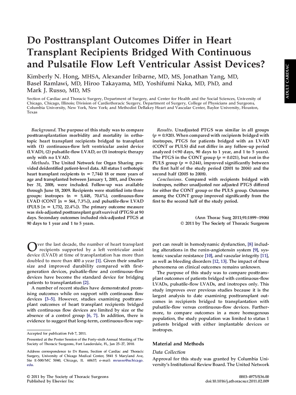 Do Posttransplant Outcomes Differ in Heart Transplant Recipients Bridged With Continuous and Pulsatile Flow Left Ventricular Assist Devices?