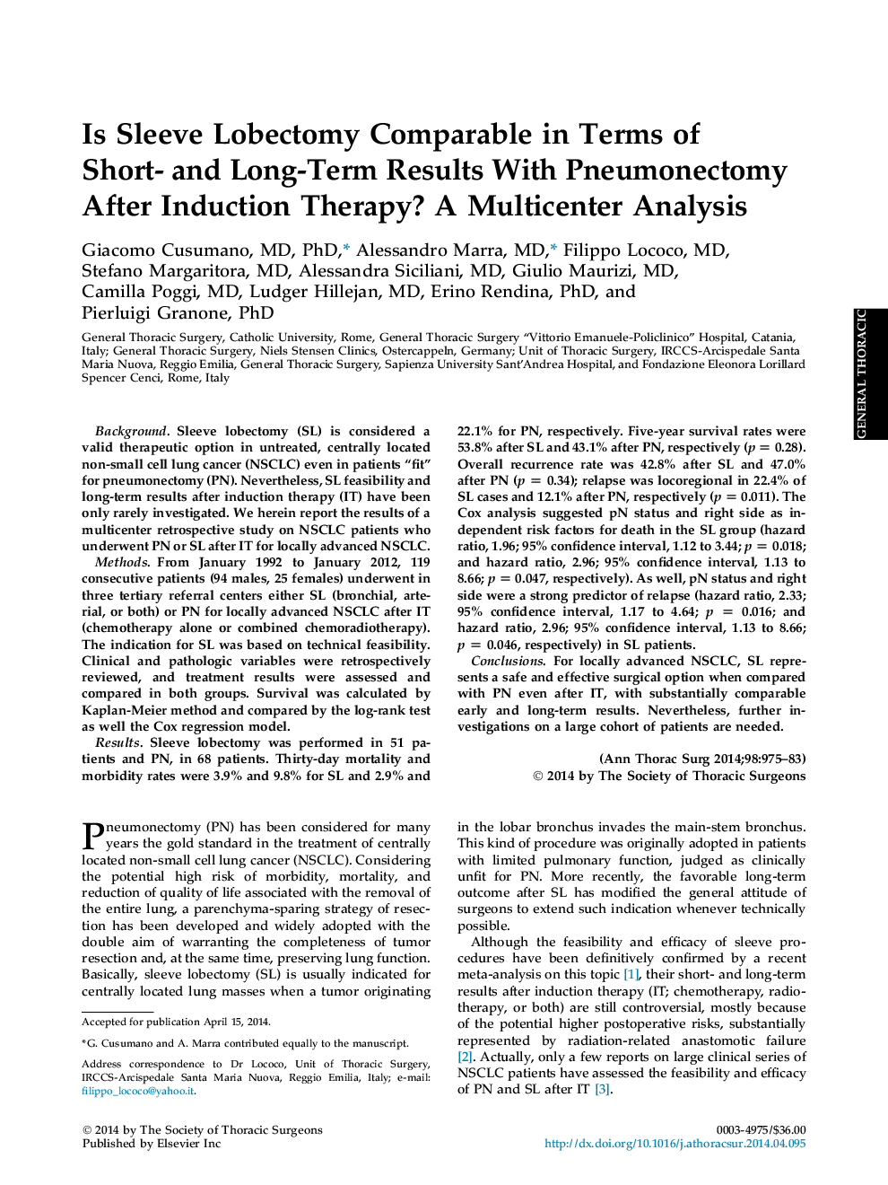 آیا لوبکتومی آستین در شرایط نتایج کوتاه و بلند مدت با پنومونکتومی پس از درمان القایی قابل مقایسه است؟ تجزیه و تحلیل چند مرکز 