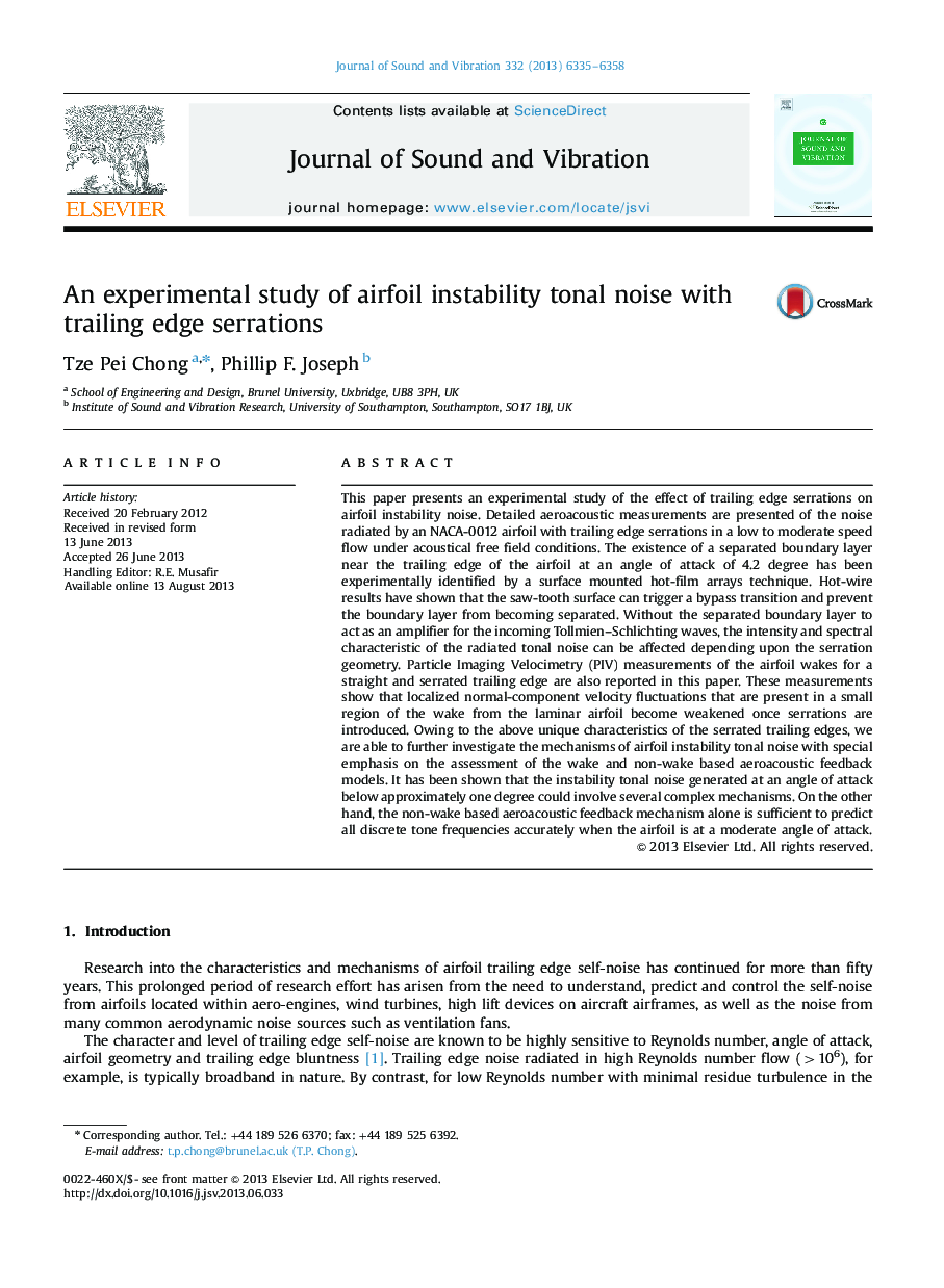 An experimental study of airfoil instability tonal noise with trailing edge serrations