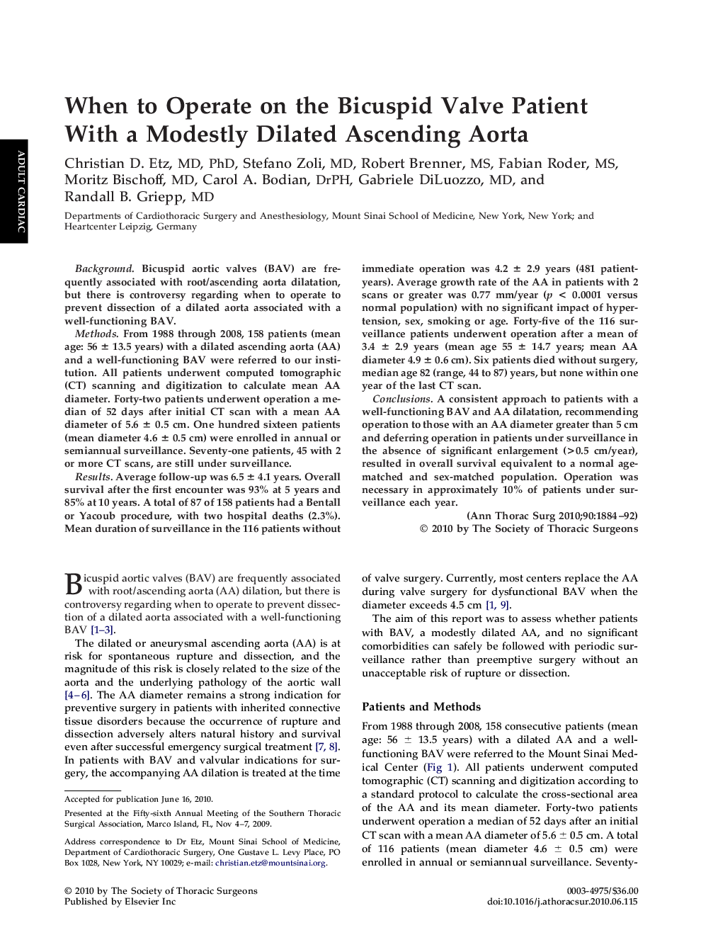 When to Operate on the Bicuspid Valve Patient With a Modestly Dilated Ascending Aorta