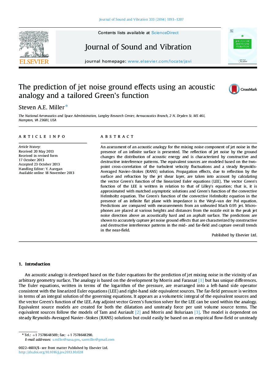 The prediction of jet noise ground effects using an acoustic analogy and a tailored Green's function