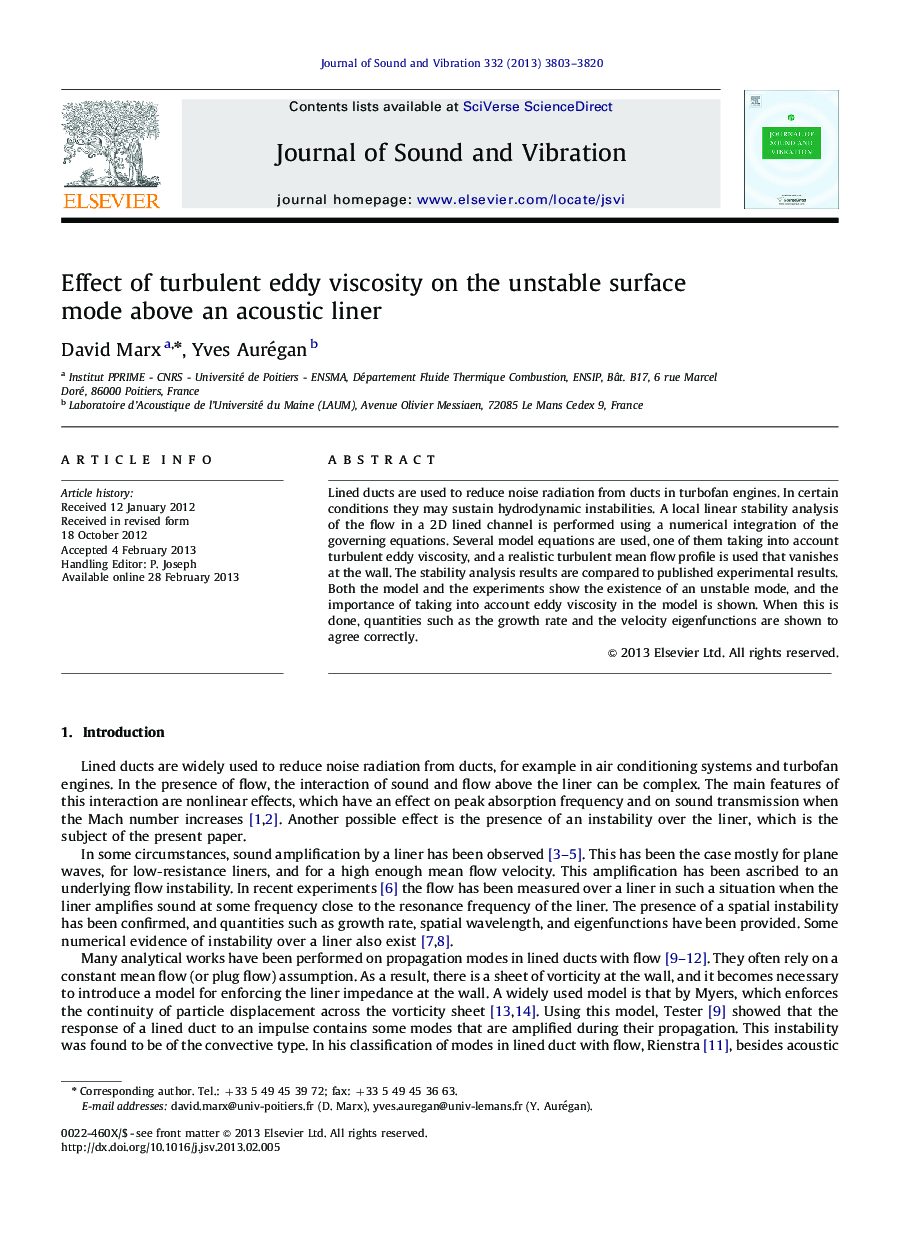Effect of turbulent eddy viscosity on the unstable surface mode above an acoustic liner