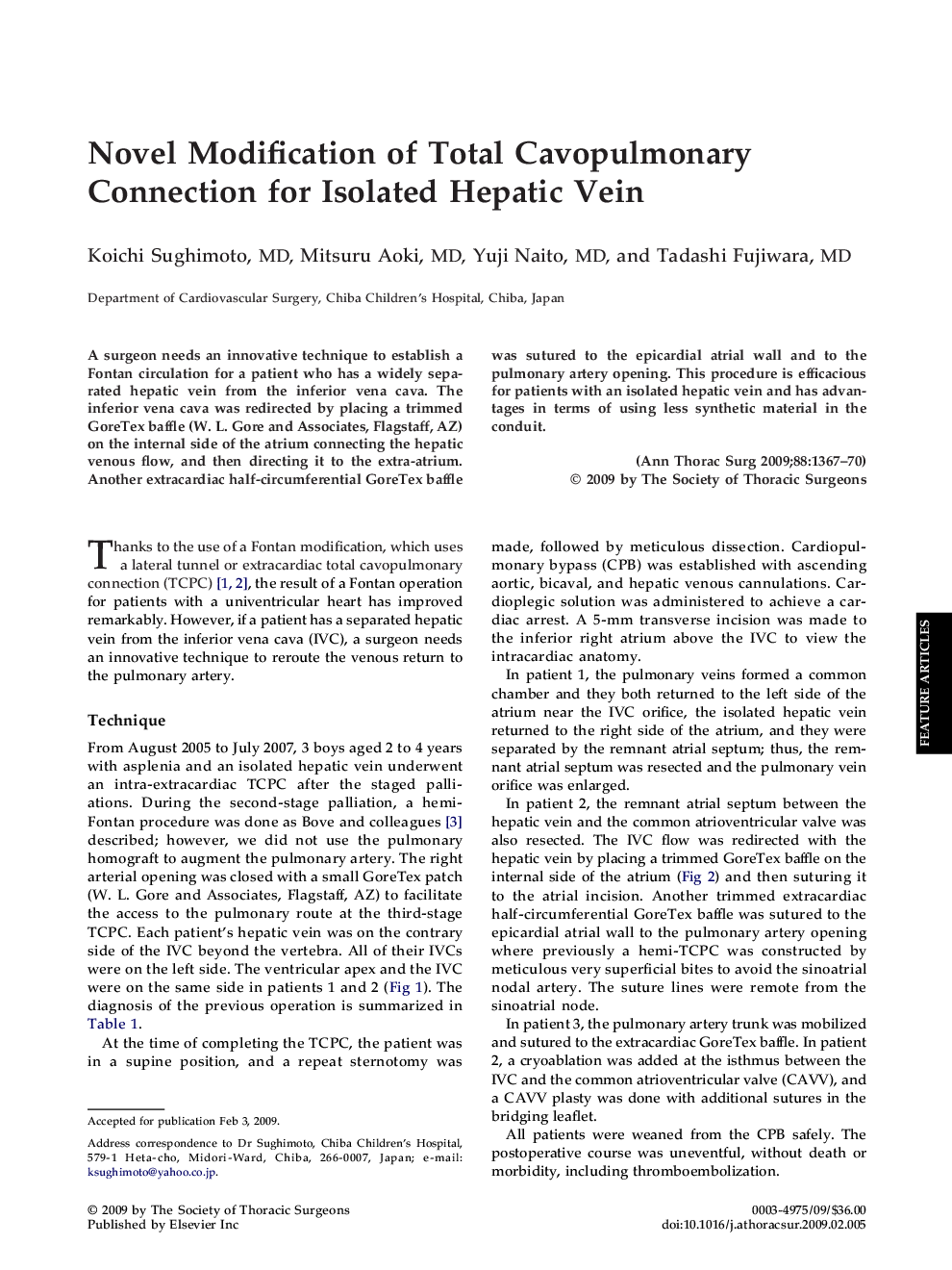 Novel Modification of Total Cavopulmonary Connection for Isolated Hepatic Vein