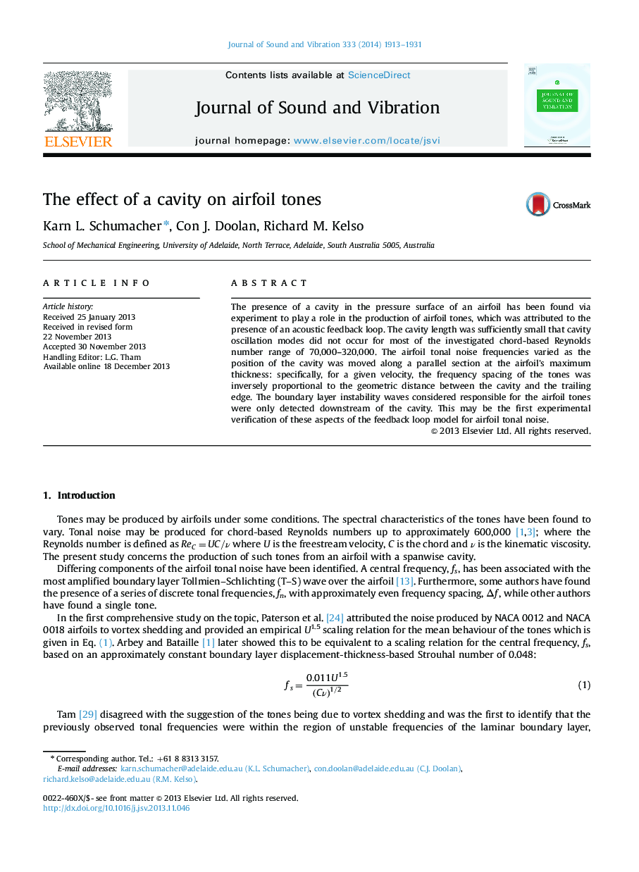 The effect of a cavity on airfoil tones