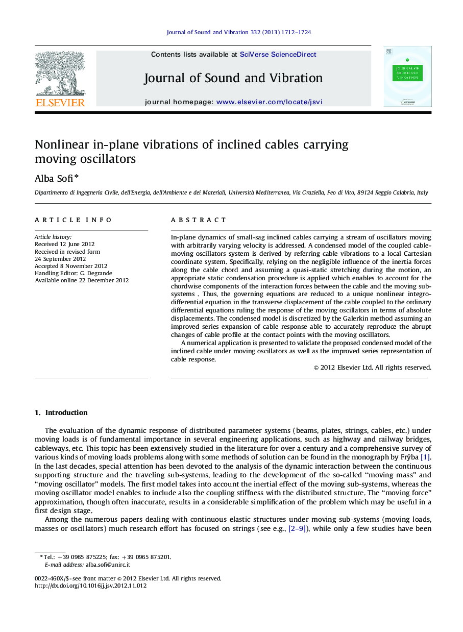 Nonlinear in-plane vibrations of inclined cables carrying moving oscillators