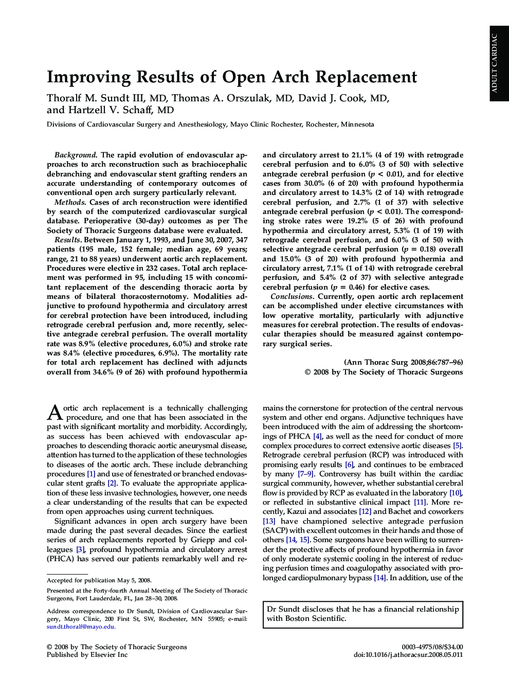 Improving Results of Open Arch Replacement