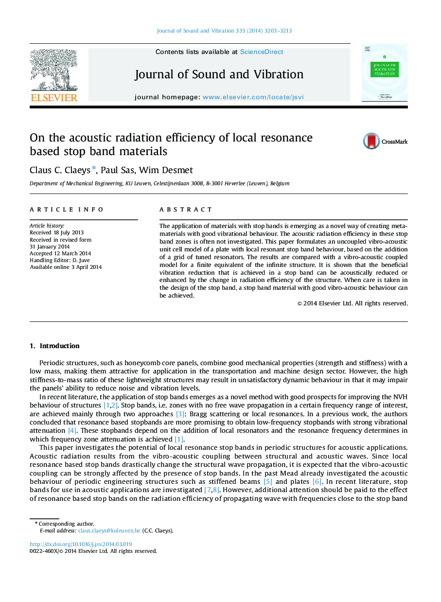 On the acoustic radiation efficiency of local resonance based stop band materials