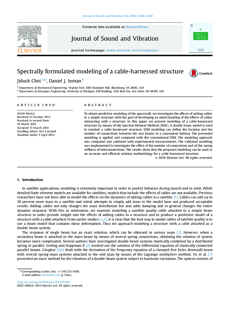 Spectrally formulated modeling of a cable-harnessed structure