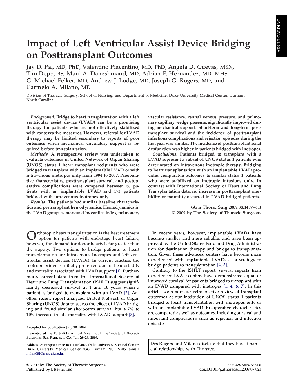 Impact of Left Ventricular Assist Device Bridging on Posttransplant Outcomes