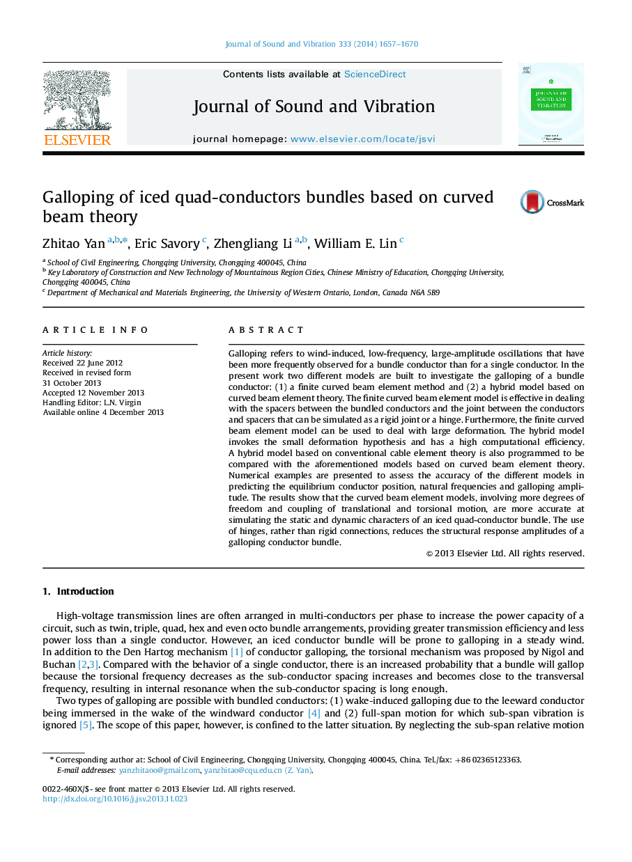 Galloping of iced quad-conductors bundles based on curved beam theory