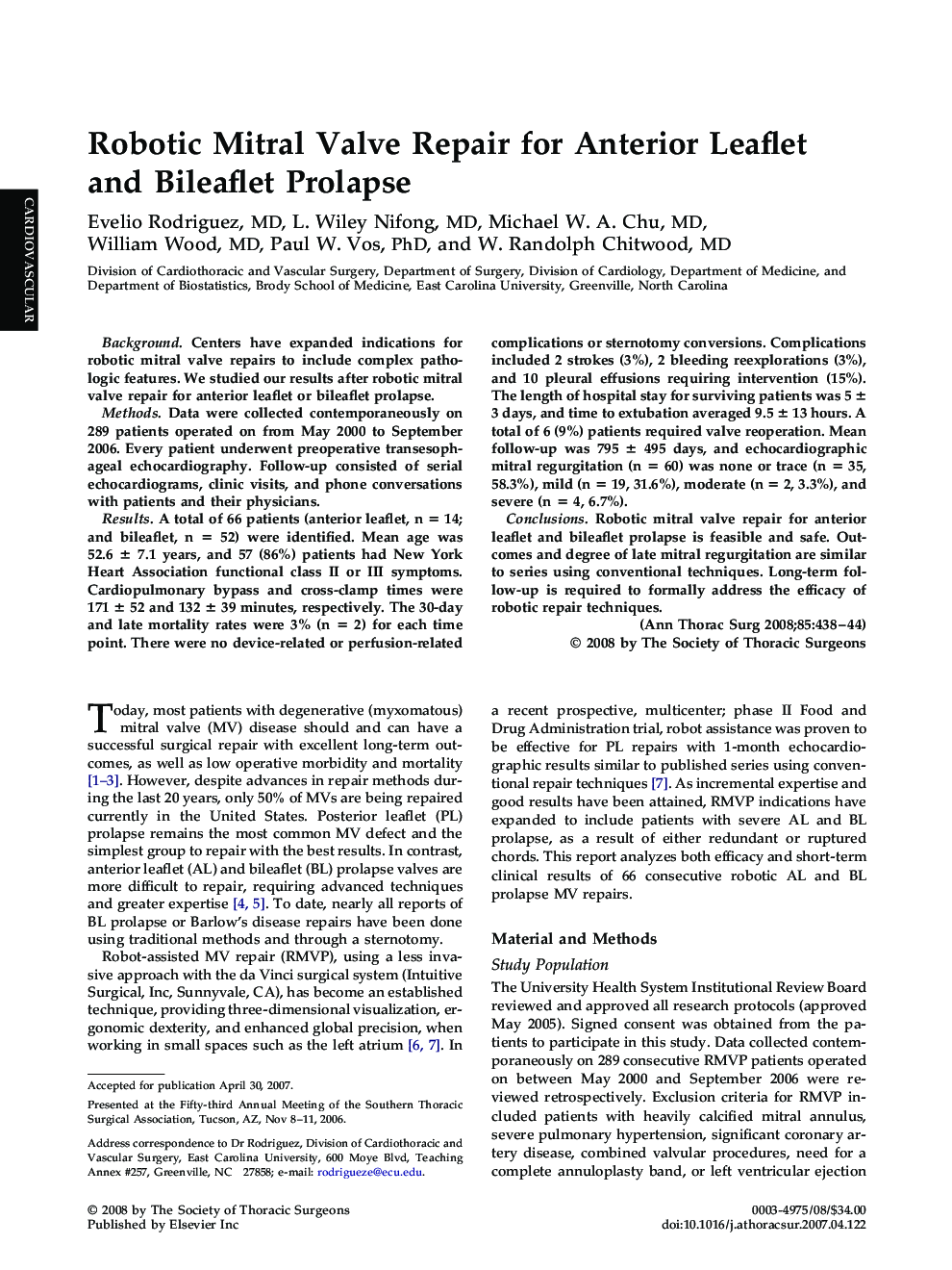 Robotic Mitral Valve Repair for Anterior Leaflet and Bileaflet Prolapse