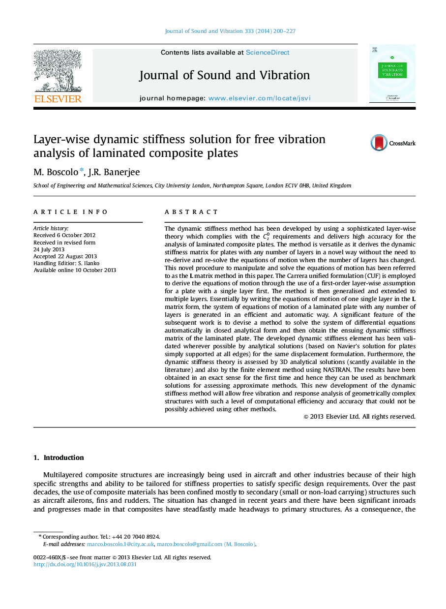 Layer-wise dynamic stiffness solution for free vibration analysis of laminated composite plates