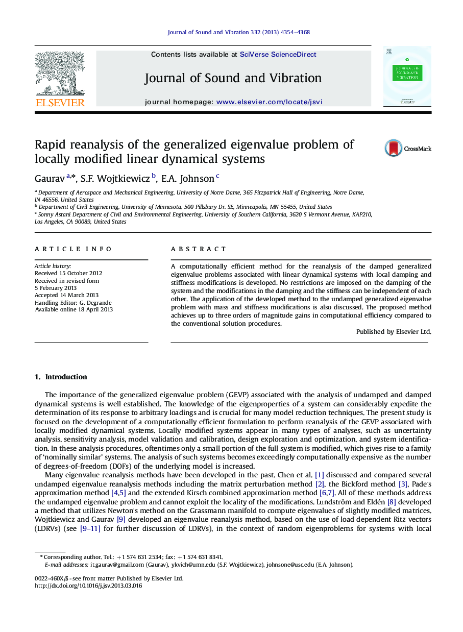 Rapid reanalysis of the generalized eigenvalue problem of locally modified linear dynamical systems