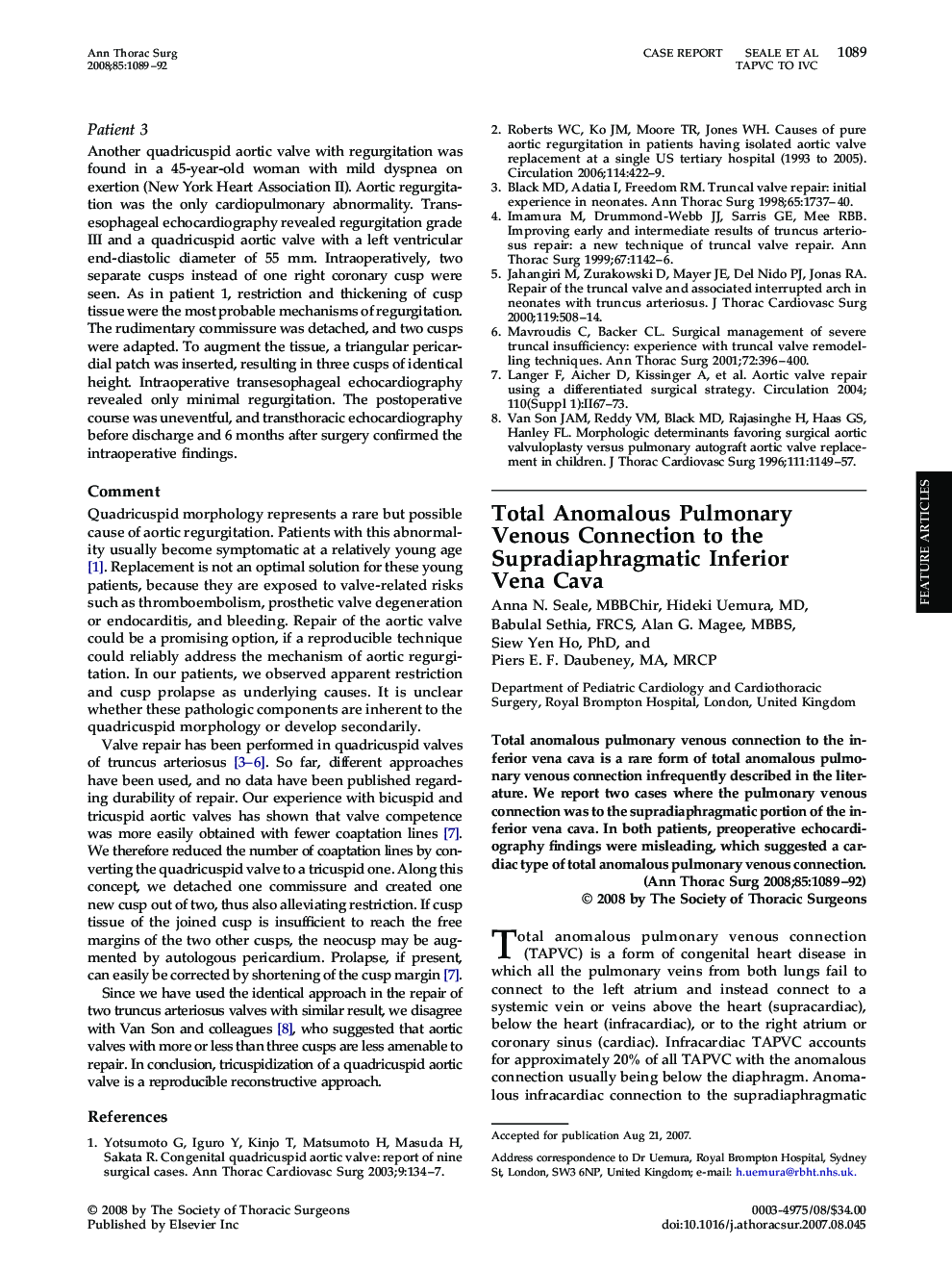 Total Anomalous Pulmonary Venous Connection to the Supradiaphragmatic Inferior Vena Cava