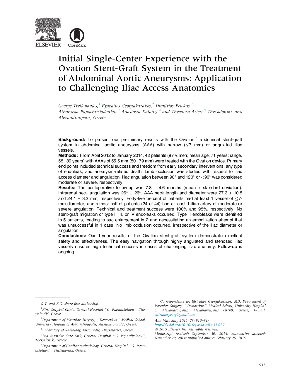 تجربه اولیه در مرکز با سیستم استنت گاوهای تخمک گذاری در درمان آئوریزم های آئورت شکمی: برنامه ای برای مبارزه با آناتومی های دسترسی ایلایا 