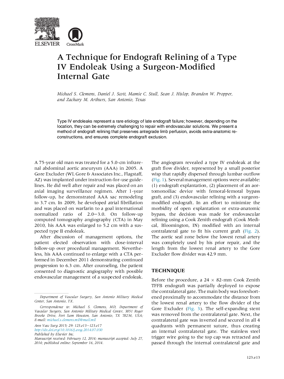 A Technique for Endograft Relining of a Type IV Endoleak Using a Surgeon-Modified Internal Gate