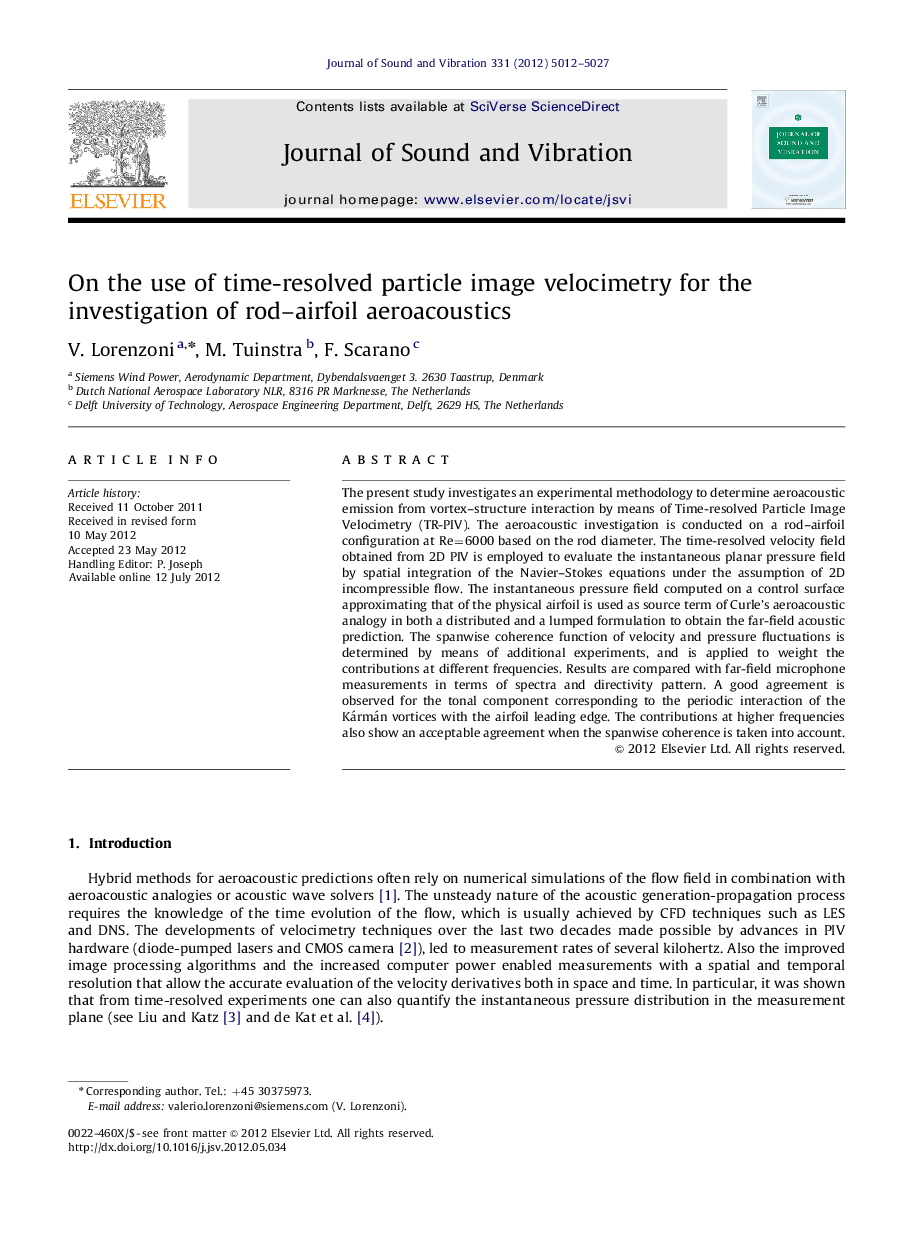 On the use of time-resolved particle image velocimetry for the investigation of rod–airfoil aeroacoustics