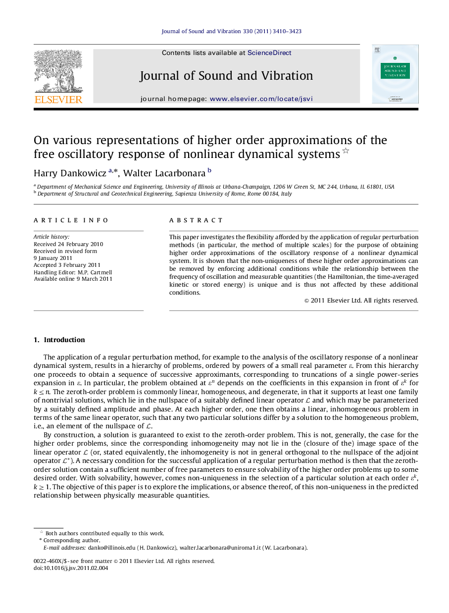 On various representations of higher order approximations of the free oscillatory response of nonlinear dynamical systems 