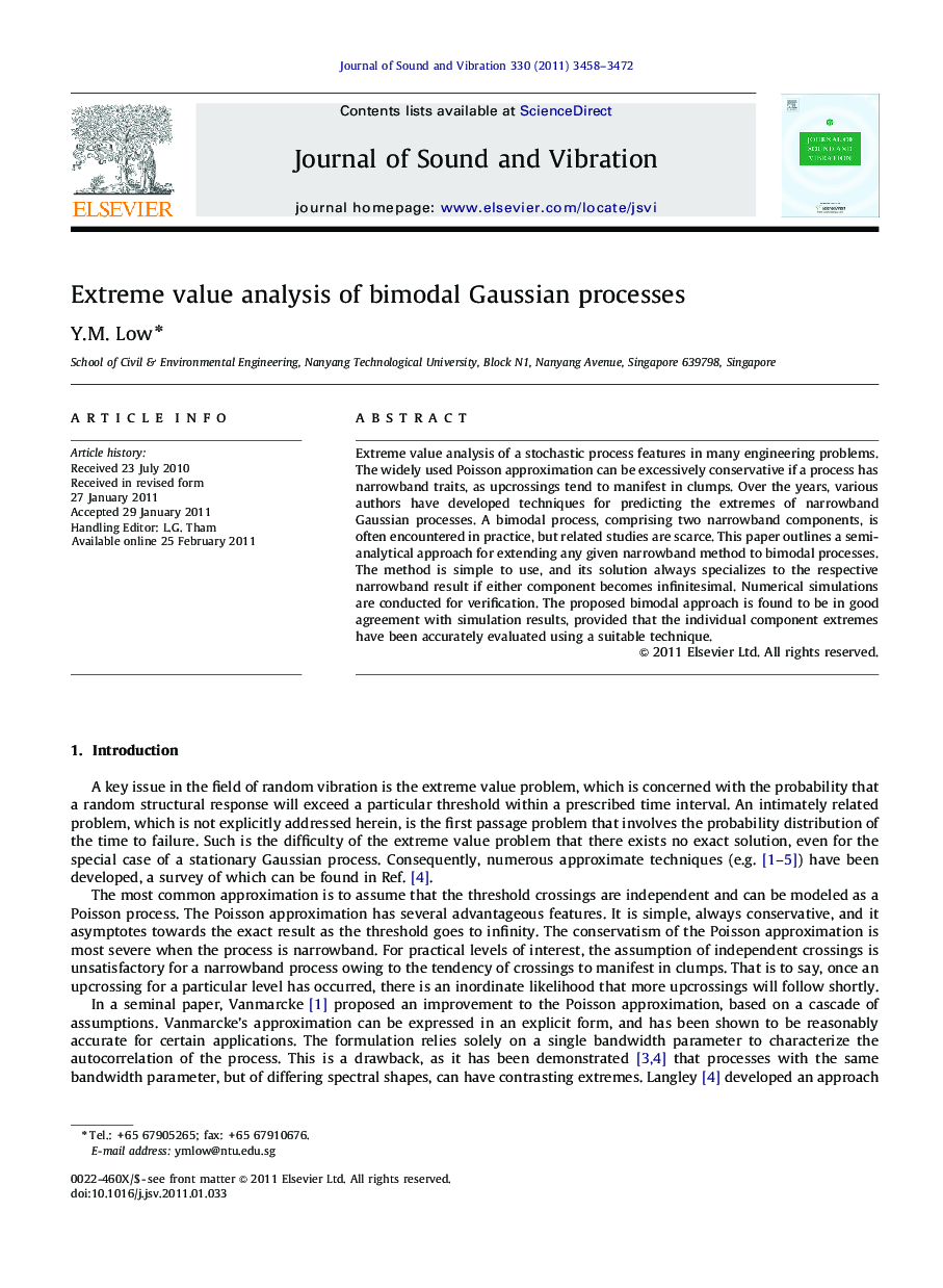 Extreme value analysis of bimodal Gaussian processes