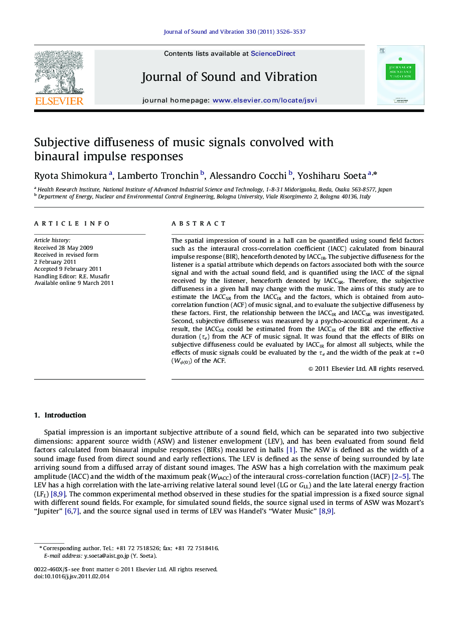 Subjective diffuseness of music signals convolved with binaural impulse responses