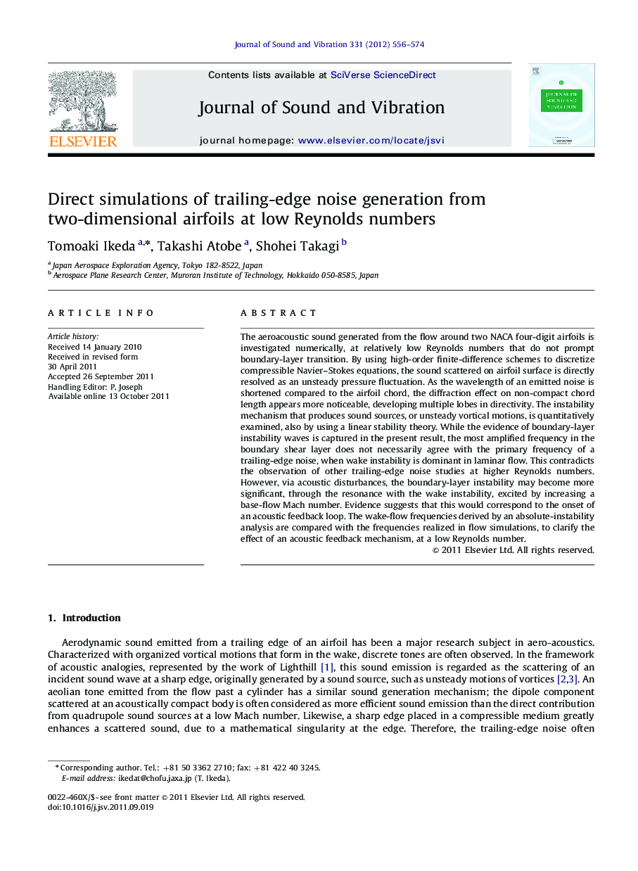 Direct simulations of trailing-edge noise generation from two-dimensional airfoils at low Reynolds numbers
