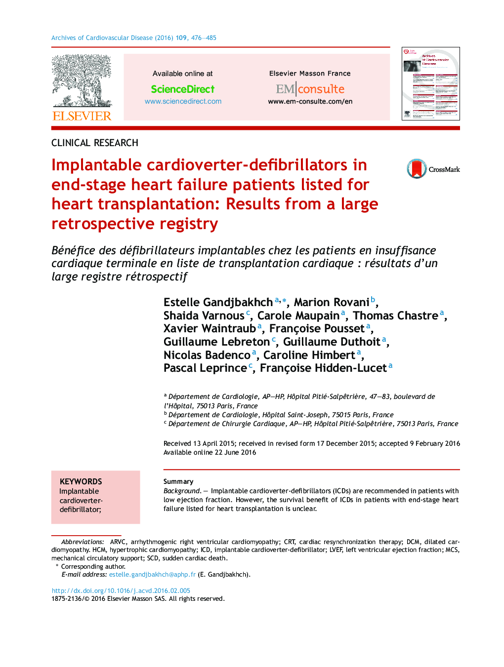 دیابریلاتلرهای قلب و عروق قابل اجرا در بیماران مبتلا به نارسایی قلب که برای پیوند قلب لیست شده اند: نتایج یک رکورد تاریخی بزرگ 