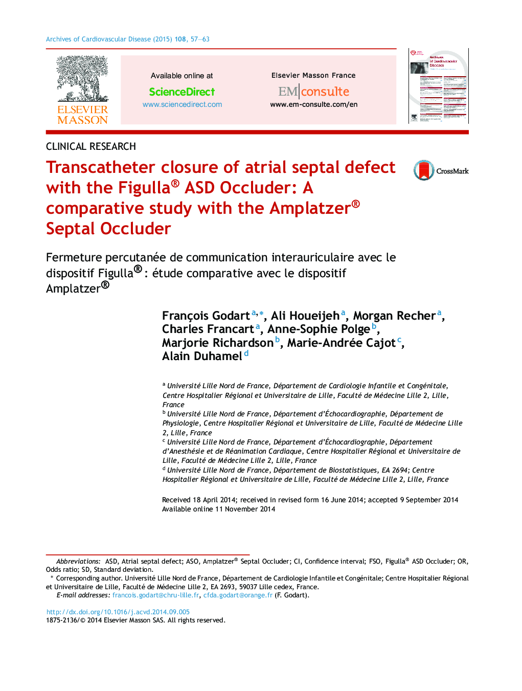 Transcatheter closure of atrial septal defect with the Figulla® ASD Occluder: A comparative study with the Amplatzer® Septal Occluder