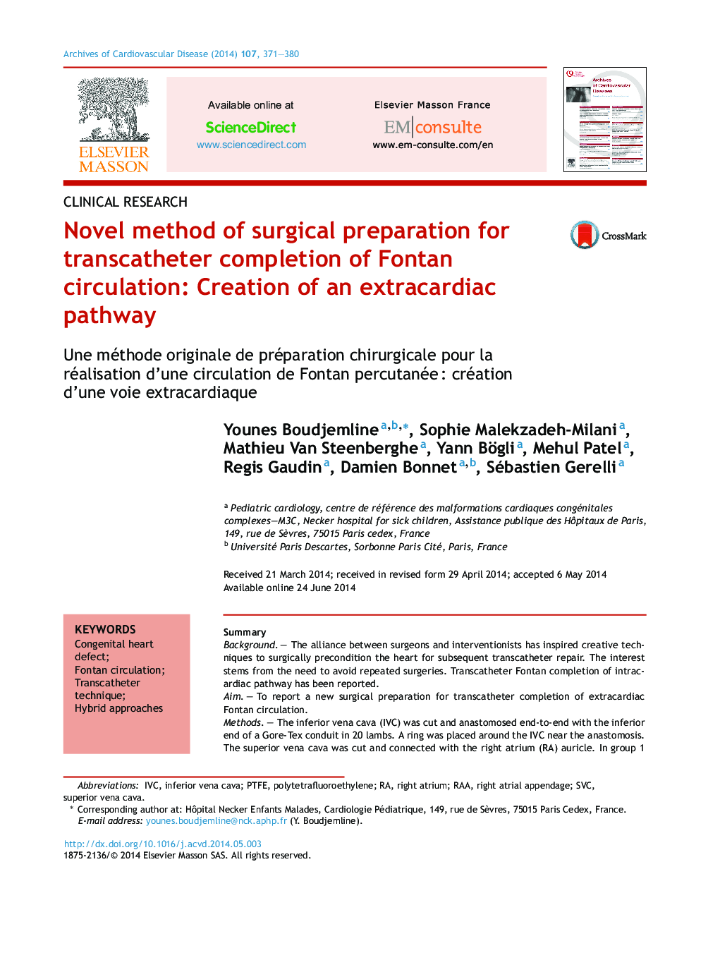 Novel method of surgical preparation for transcatheter completion of Fontan circulation: Creation of an extracardiac pathway