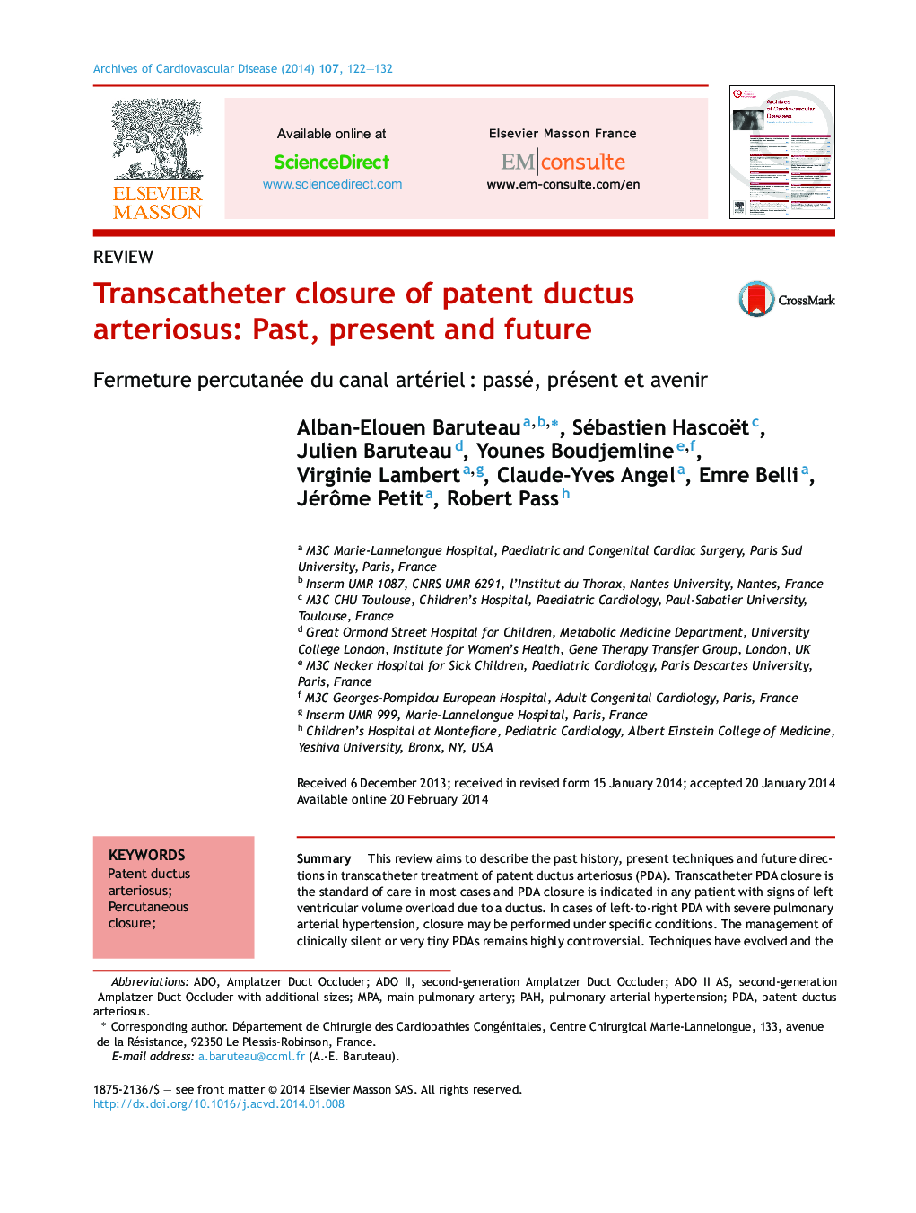 Transcatheter closure of patent ductus arteriosus: Past, present and future