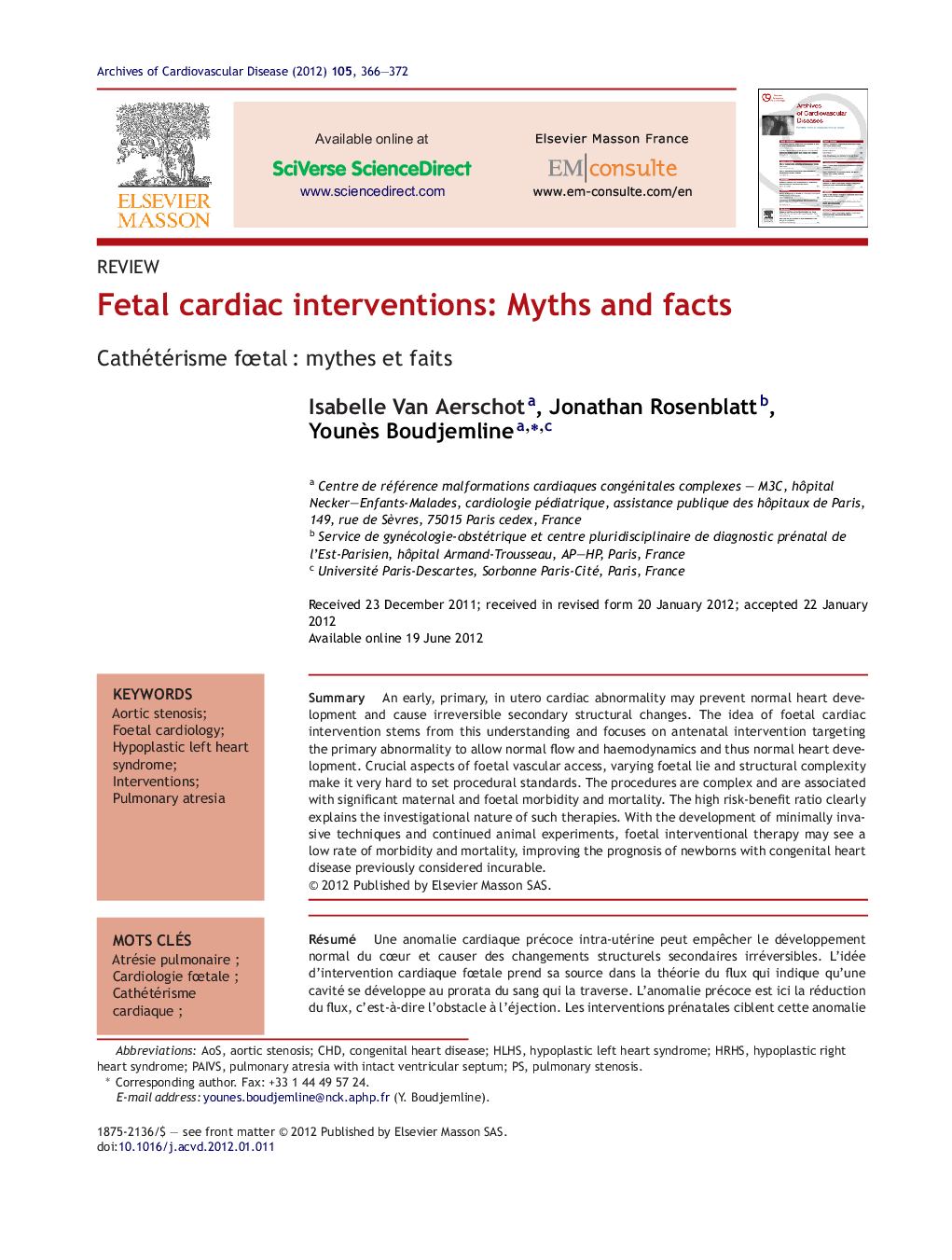 Fetal cardiac interventions: Myths and facts