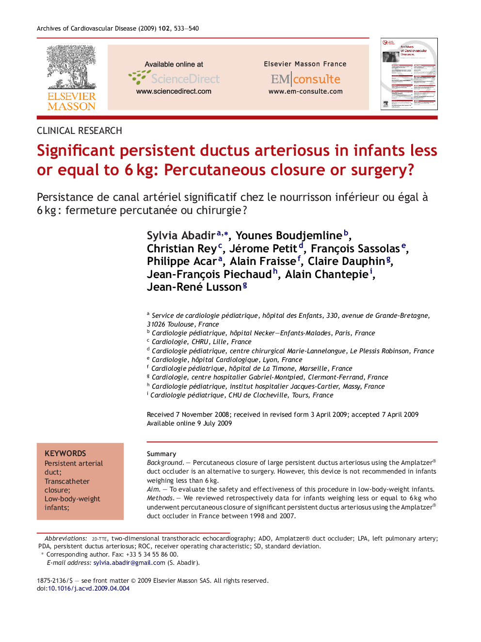 Significant persistent ductus arteriosus in infants less or equal to 6 kg: Percutaneous closure or surgery?