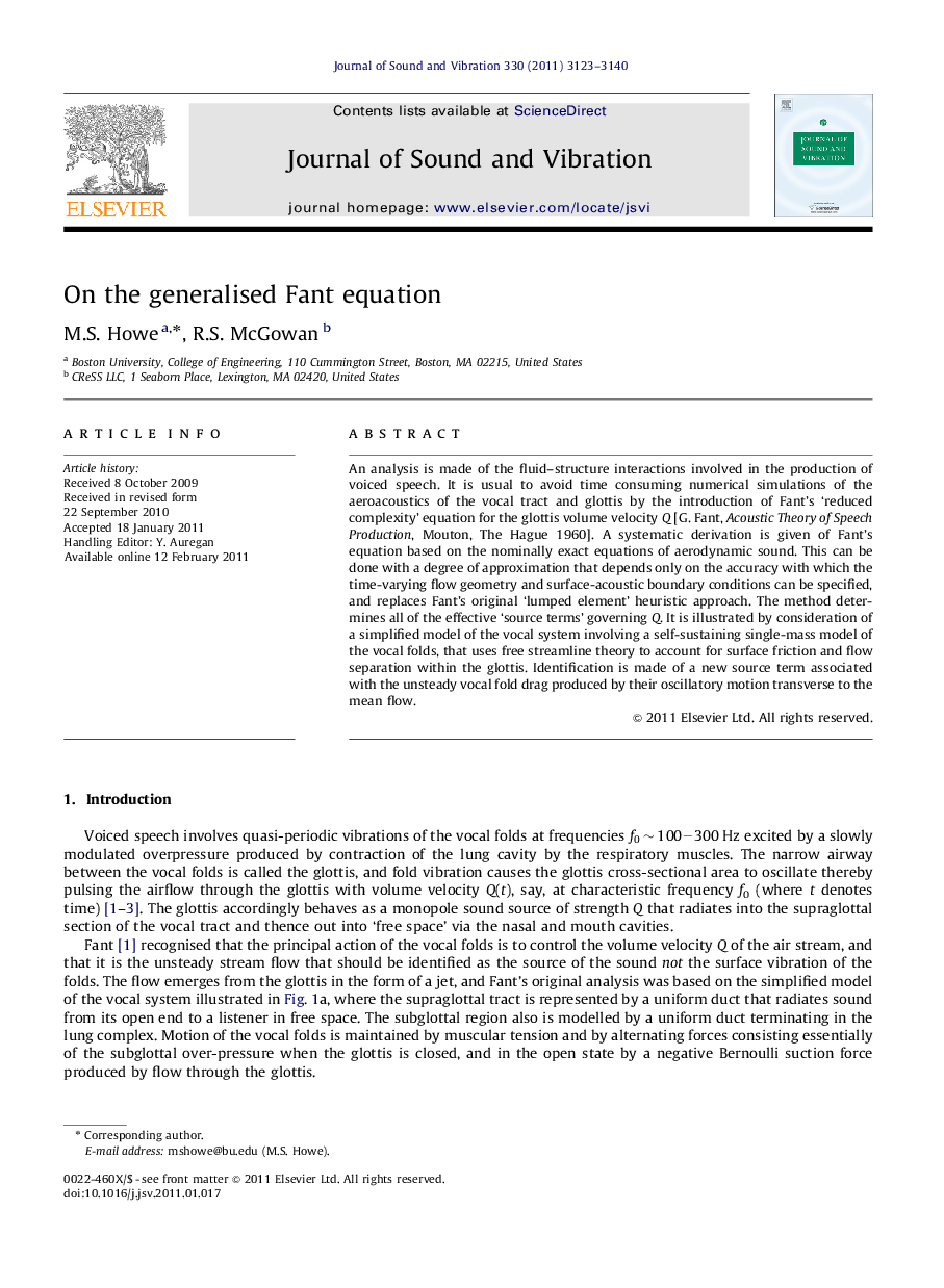 On the generalised Fant equation