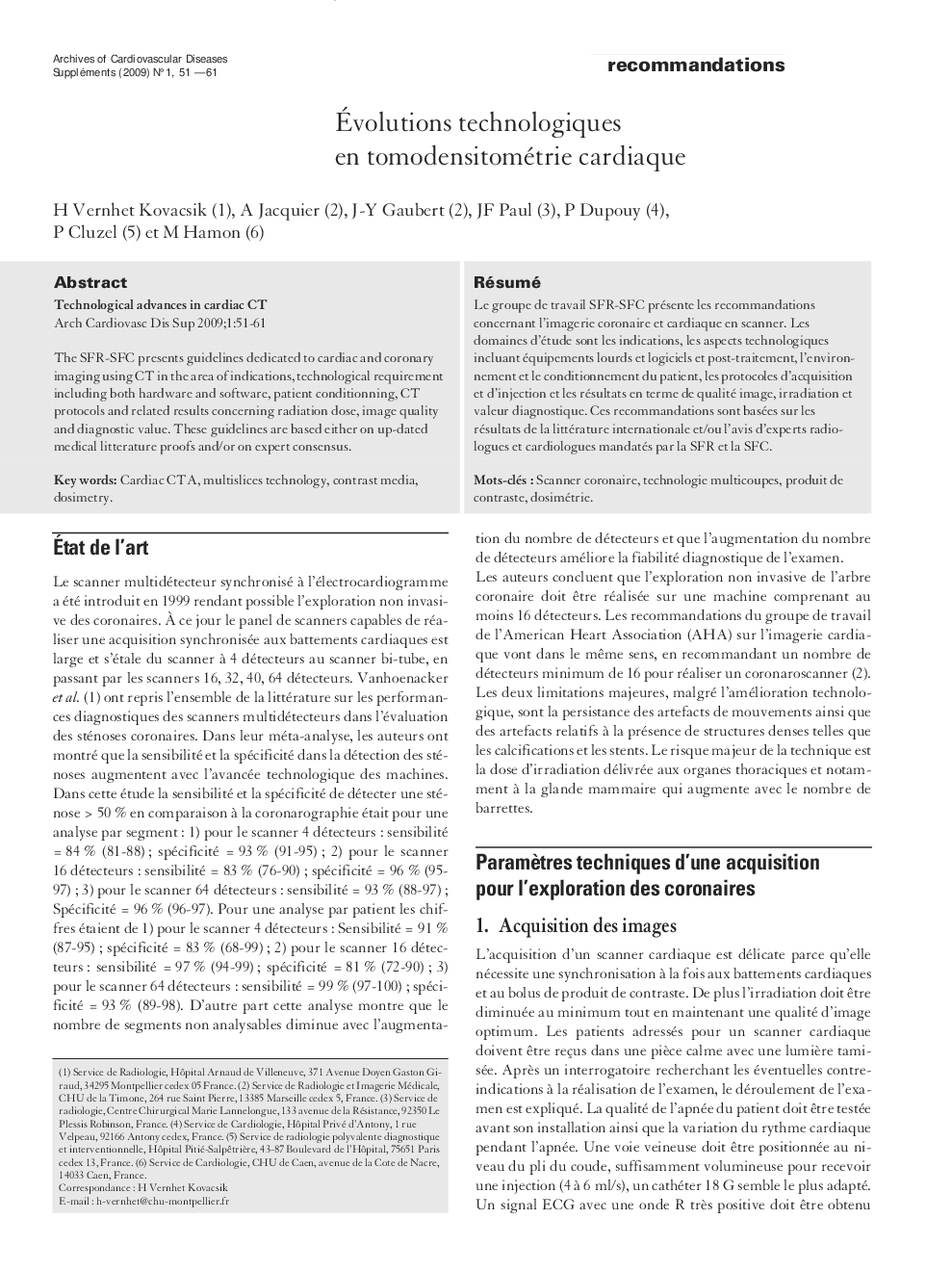 Évolutions technologiques en tomodensitométrie cardiaque