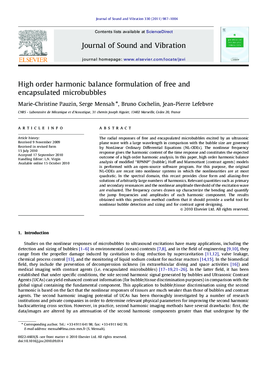High order harmonic balance formulation of free and encapsulated microbubbles
