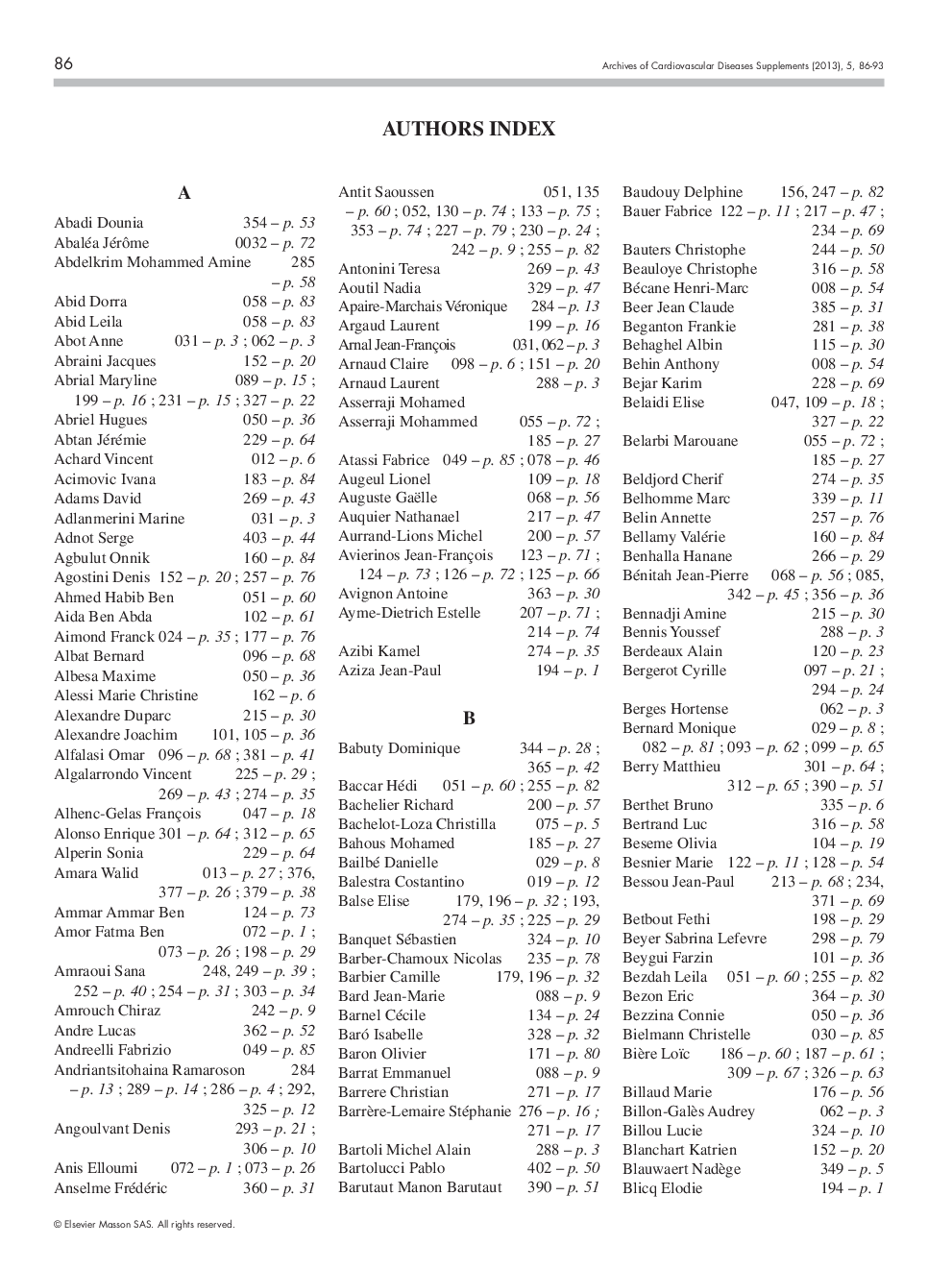 Authors index