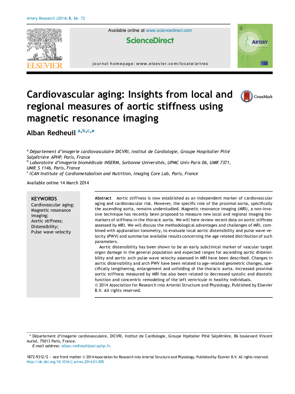 Cardiovascular aging: Insights from local and regional measures of aortic stiffness using magnetic resonance imaging