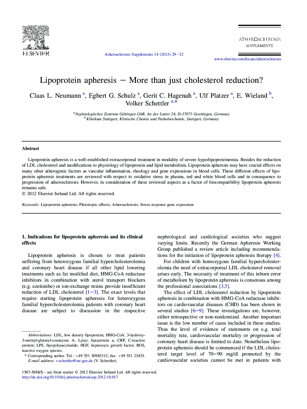 Lipoprotein apheresis – More than just cholesterol reduction?