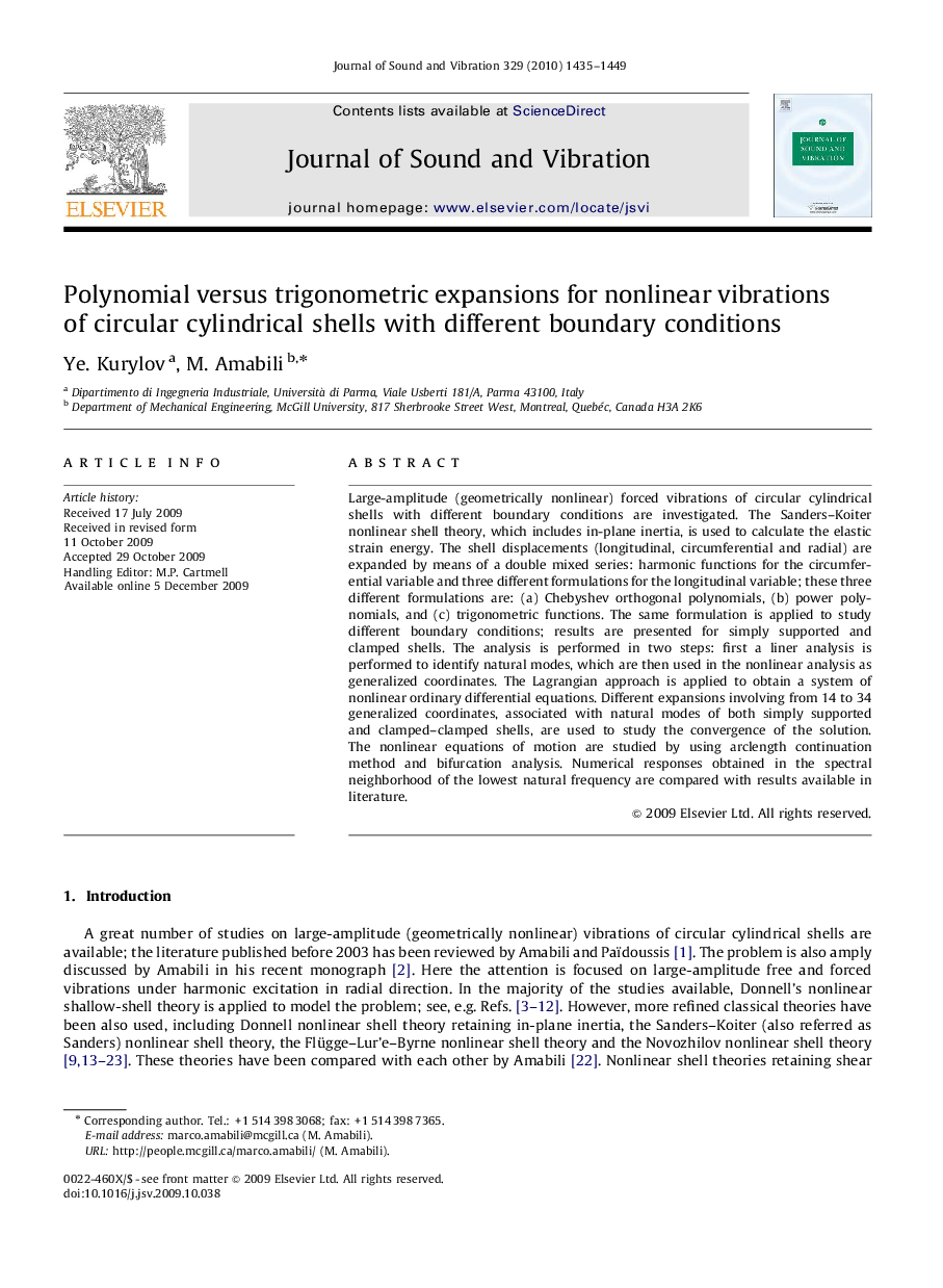Polynomial versus trigonometric expansions for nonlinear vibrations of circular cylindrical shells with different boundary conditions