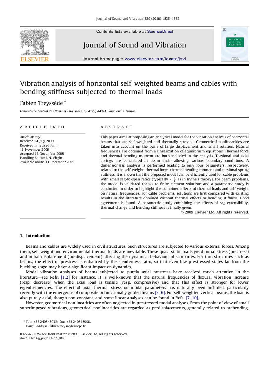 Vibration analysis of horizontal self-weighted beams and cables with bending stiffness subjected to thermal loads