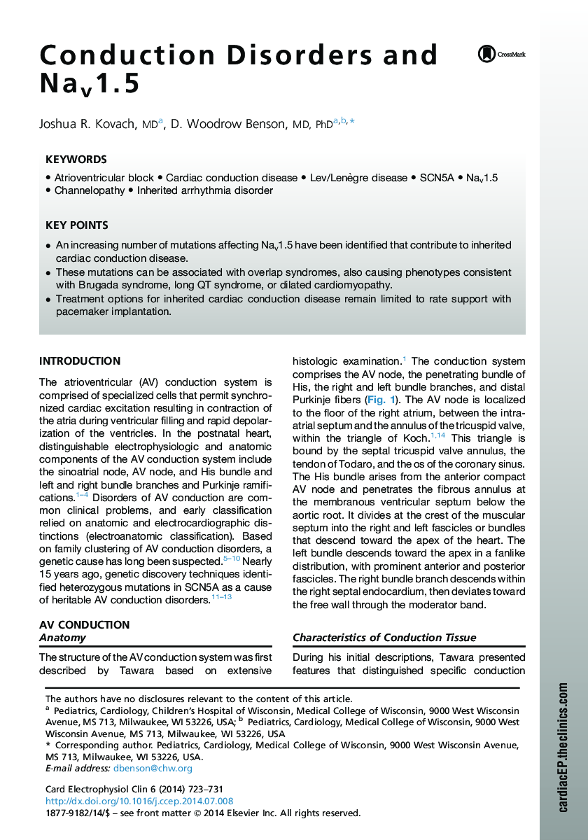 Conduction Disorders and Nav1.5