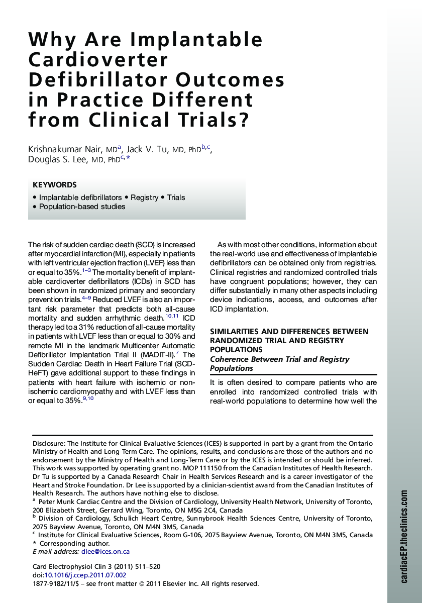 Why Are Implantable Cardioverter Defibrillator Outcomes in Practice Different from Clinical Trials?