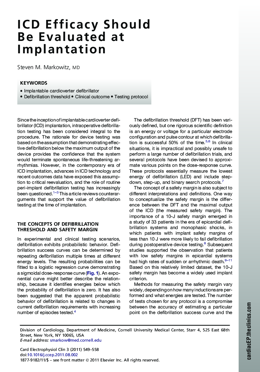 ICD Efficacy Should Be Evaluated at Implantation