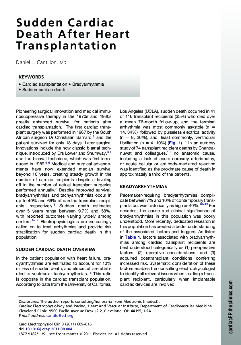 Sudden Cardiac Death After Heart Transplantation